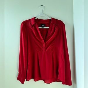 Maeve Size 6 Red Long Sleeve Blouse